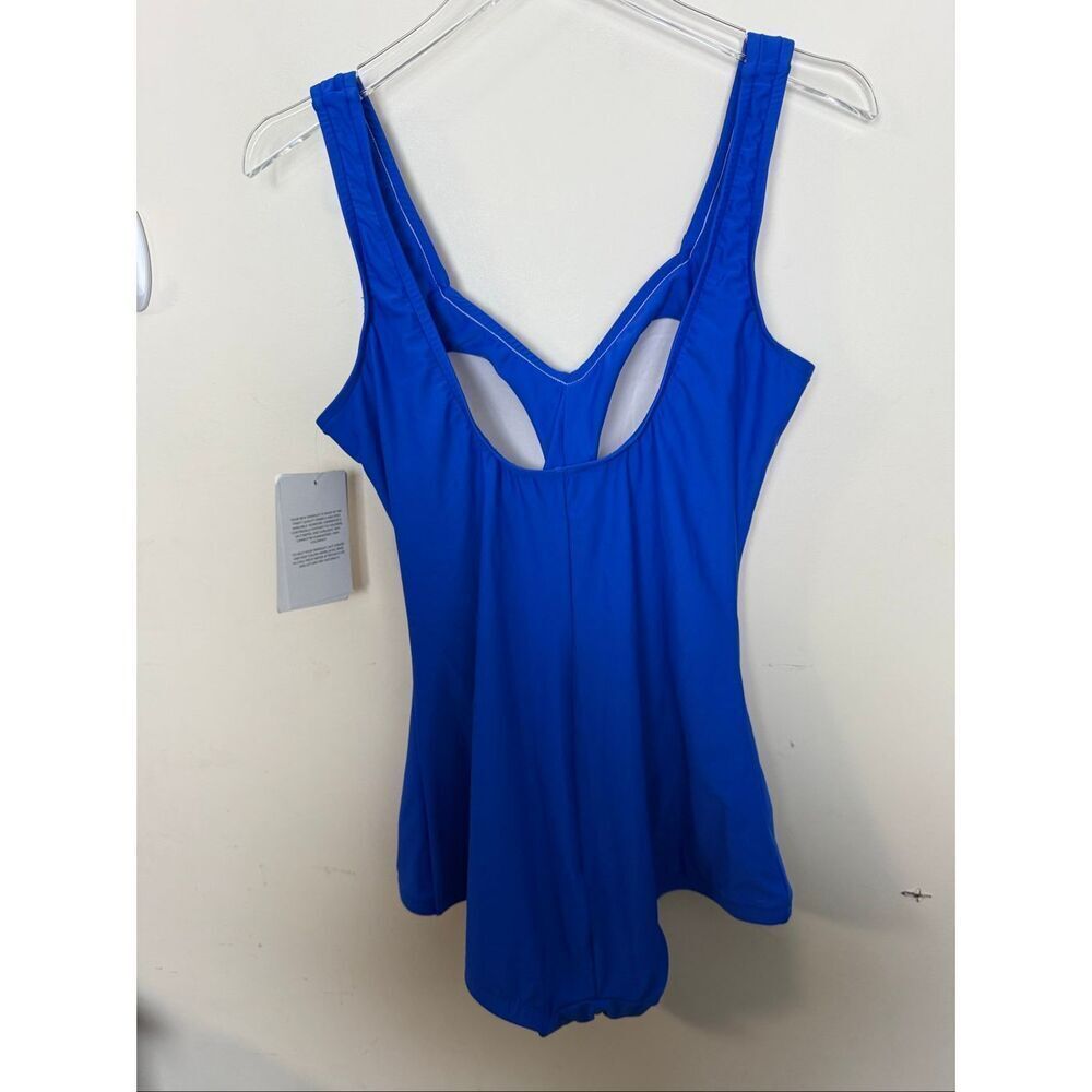 Azul Swimsuit One Piece Ruched Front Cobalt Blue Swimwear Built-in Bra Women's 1 - Picture 6 of 7